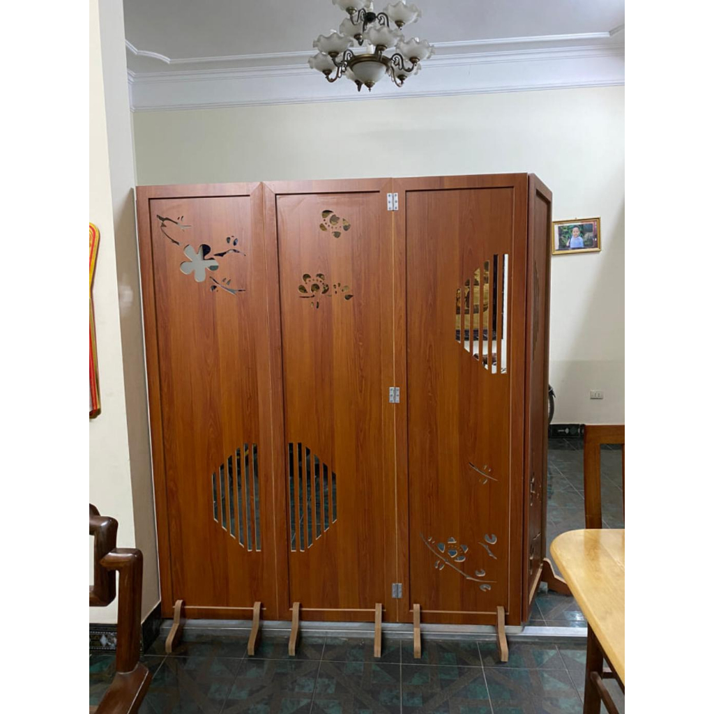 Vách bình phong đào mai màu đỏ gụ thương hiệu TADA VIETNAM - TDVN22