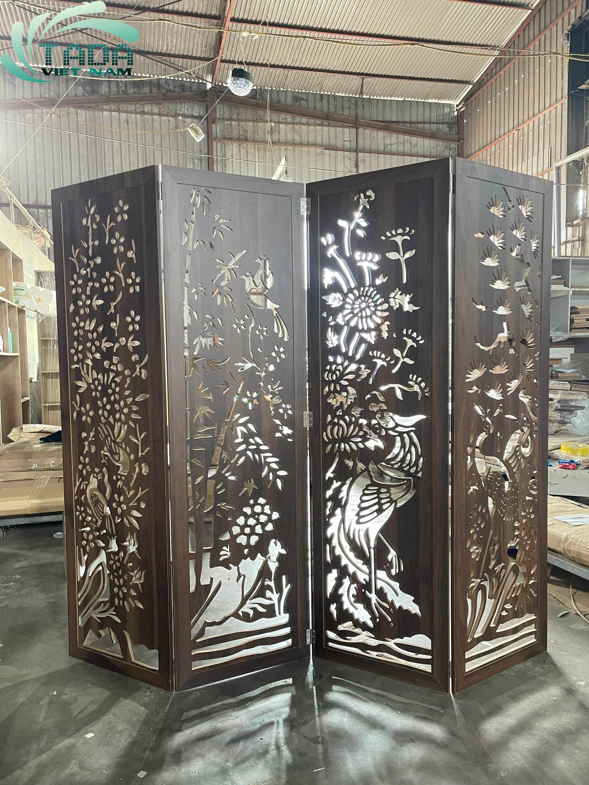 Vách bình phong tứ quý , gỗ MDF thương hiệu TaDa Viêt Nam TDVN9