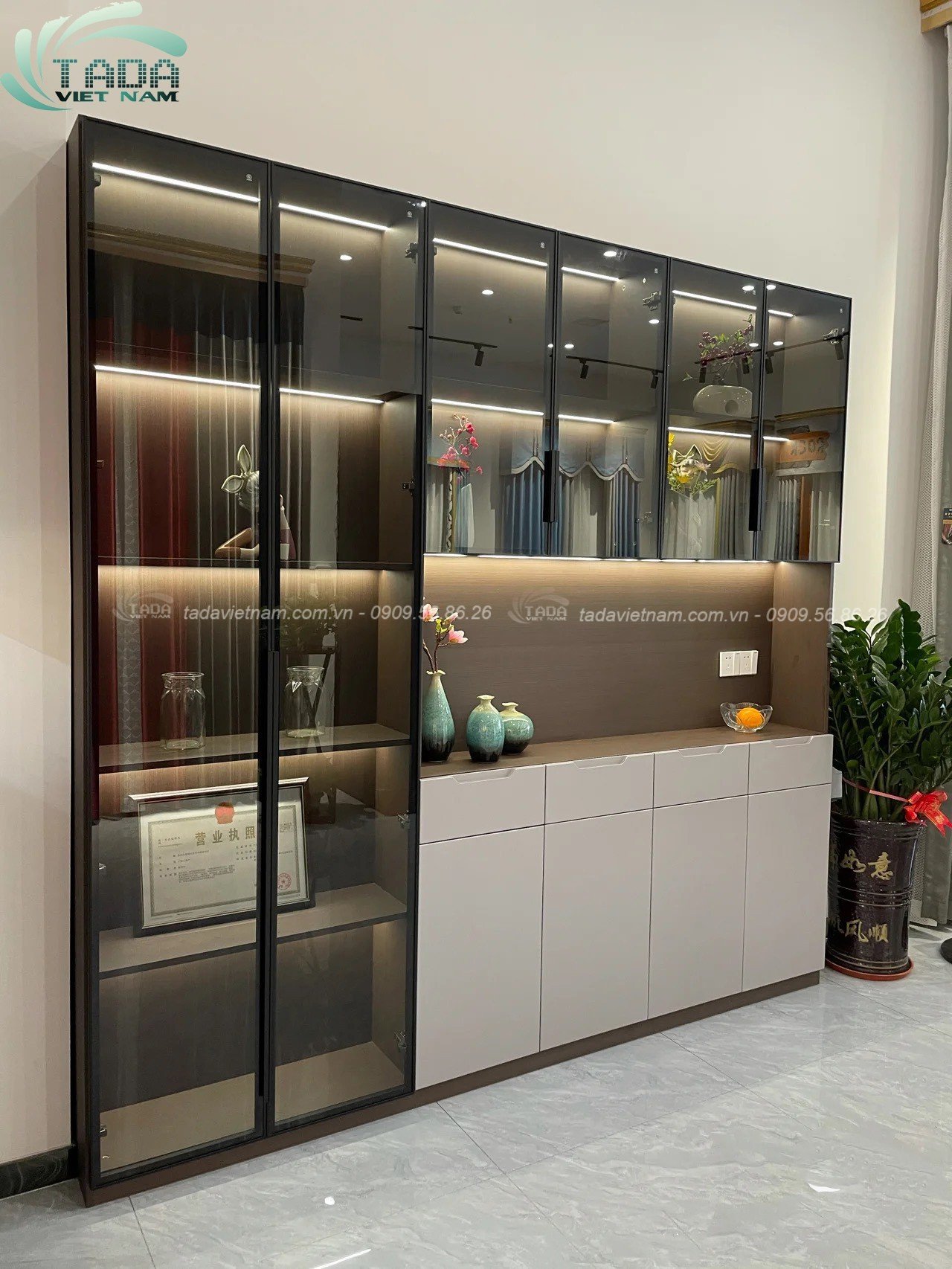 Tủ rượu đẹp chất liệu gỗ MDF thương hiệu TADA- TDTR7