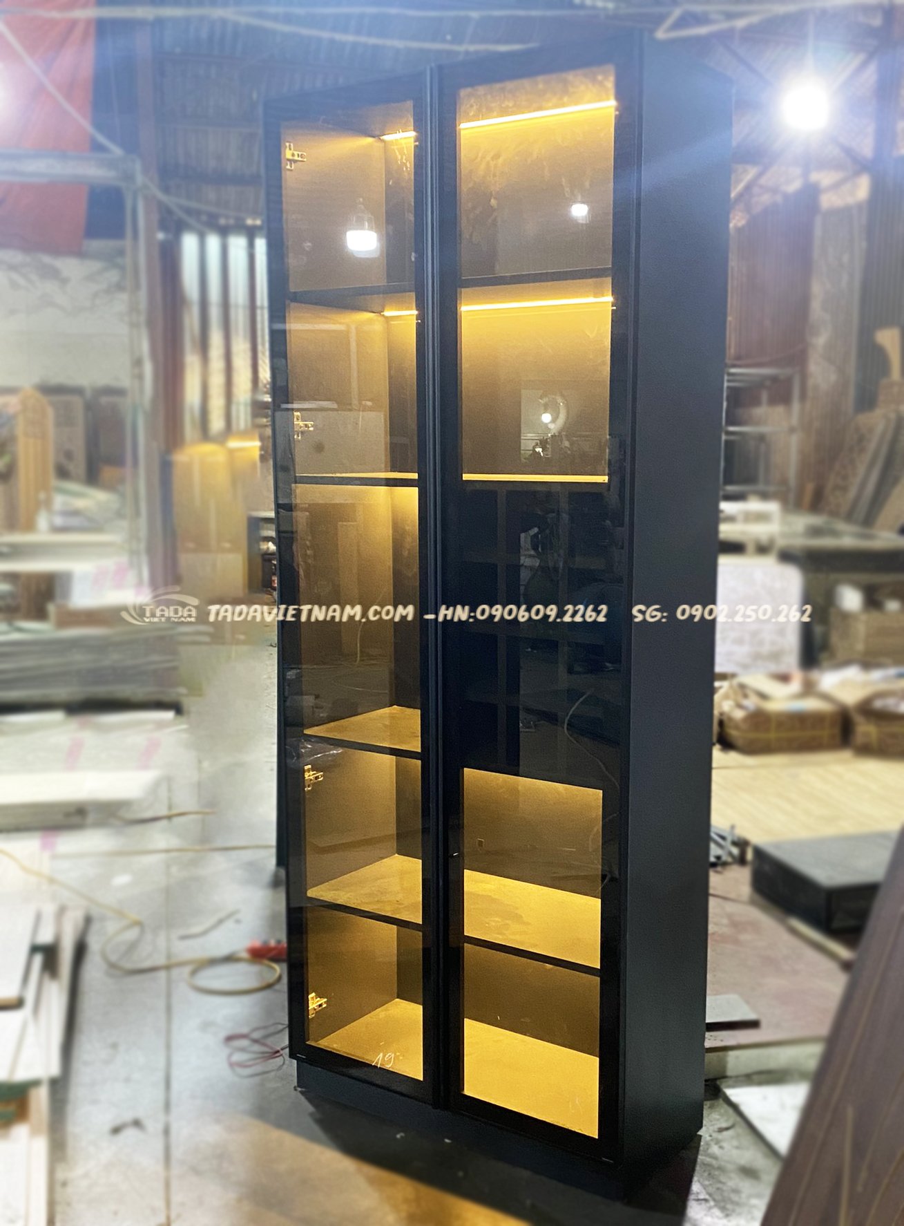 Tổng hợp tủ rượu 2 cánh bản khung nhôm kính cường lực