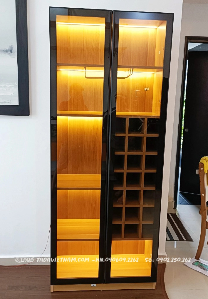 ủ Rượu Khung Nhôm Cánh Kính Cường Lực - TD16142