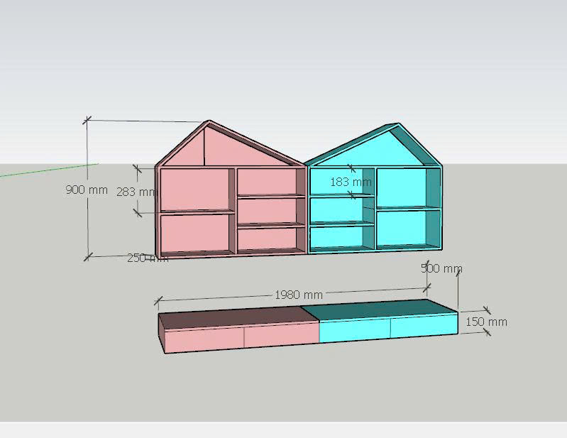 Giá để sách kết hợp bàn học
