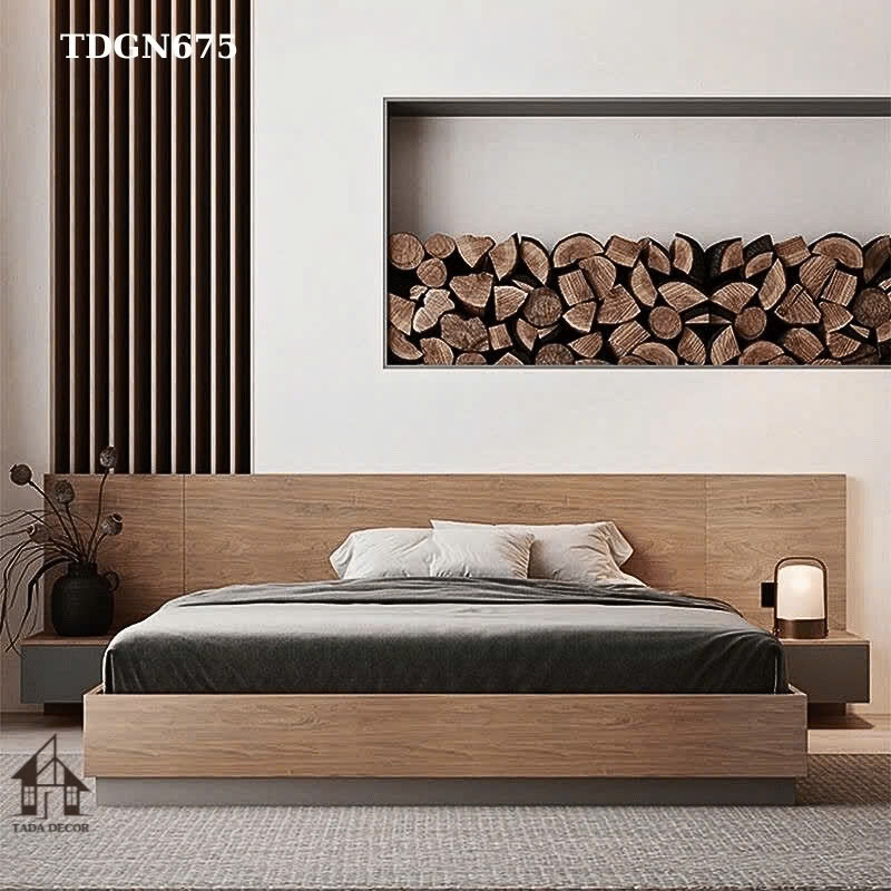 Giường ngủ gỗ công nghiệp MDF phong cách hiện đại năm 2026