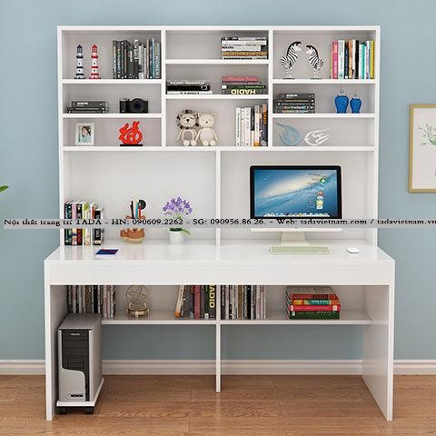 BÀN HỌC LỚN KẾT HỢP GIÁ SÁCH TADA TRẮNG- TD1250T
