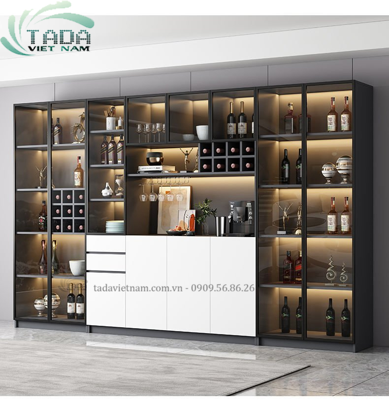 Tủ rượu đẹp chất liệu gỗ MDF thương hiệu TADA- TDTR25
