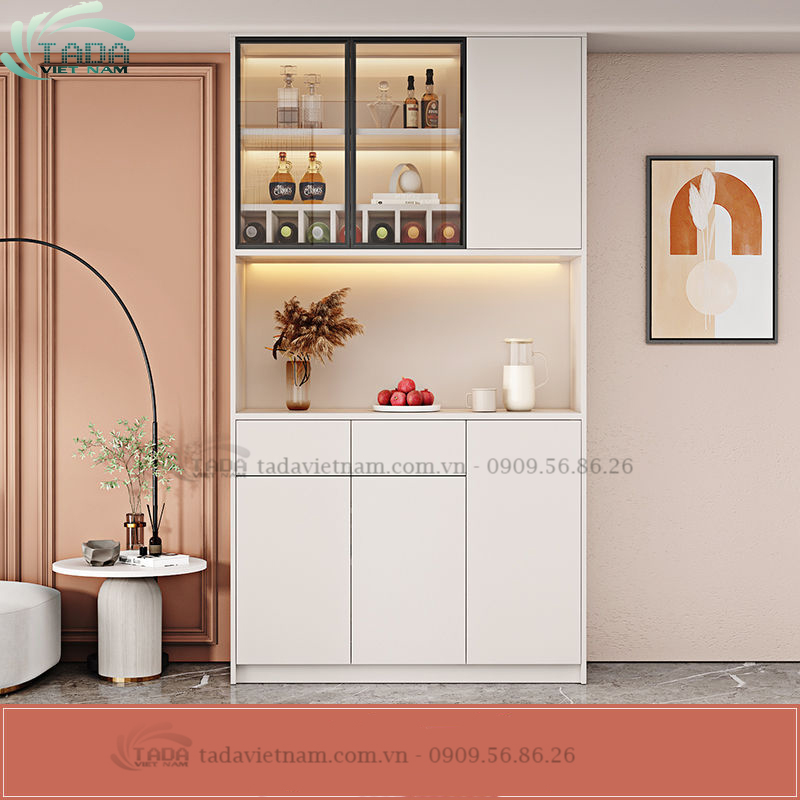 Tủ rượu gia đình để phòng khách chất liệu gỗ MDF thương hiệu TADA- TDTR09