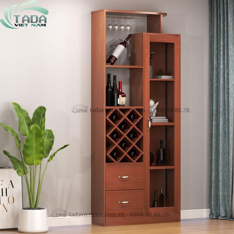 Tủ rượu góc phòng khách đẹp chất liệu gỗ MDF thương hiệu TADA- TDTR11