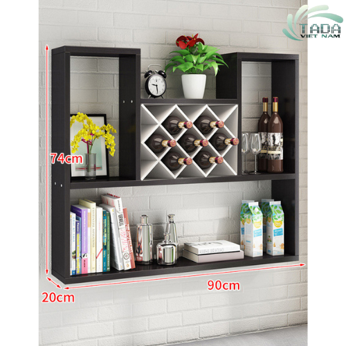 Tủ rượu treo tường dáng chữ U chất liệu gỗ MDF thương hiệu TADA- TD2001