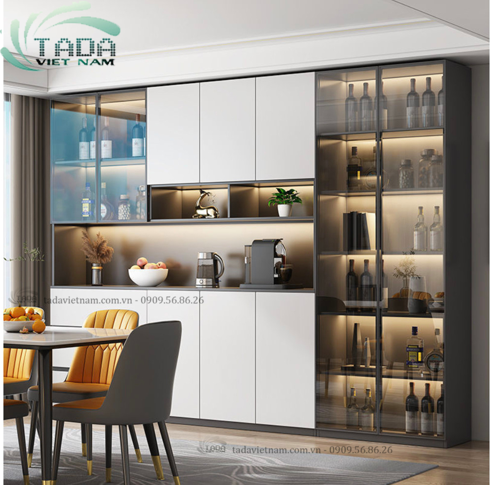 Tủ rượu hiện đại, thiết kế hiện đại chất liệu gỗ MDF thương hiệu TADA- TDTR8