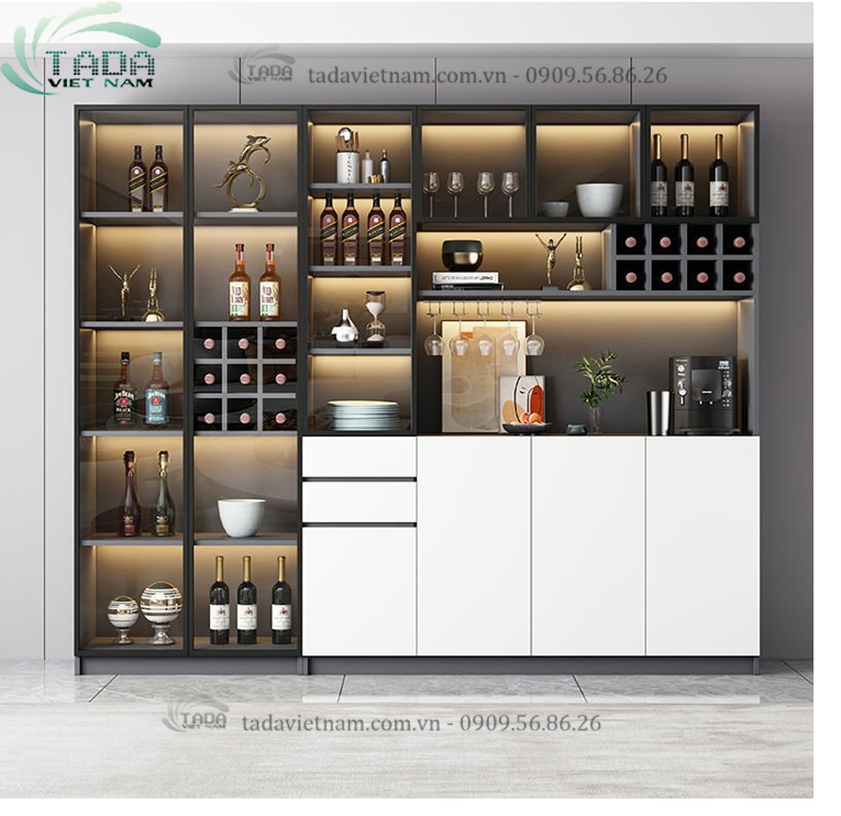 Tủ rượu đẹp chất liệu gỗ MDF thương hiệu TADA- TDTR25