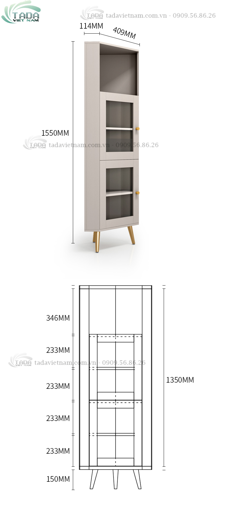 Tủ rượu góc, phòng khách đẹp, chất liệu gỗ MDF thương hiệu TADA- TDTR10