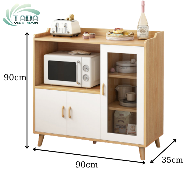 TỦ BẾP, KỆ LÒ VI SÓNG, TỦ ĐA NĂNG 3 CÁNH MỞ THƯƠNG HIỆU TADA - TD3201