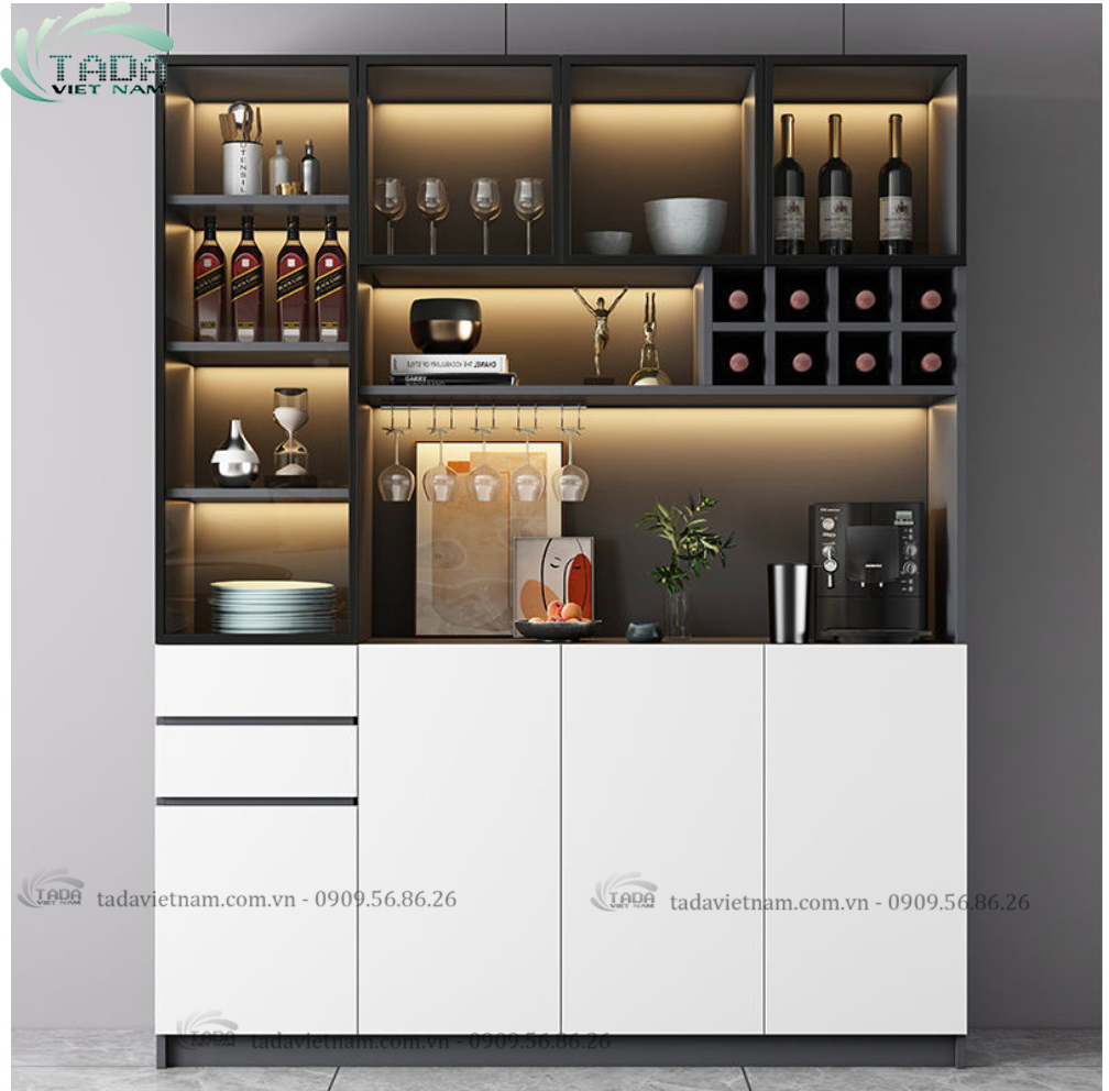 Tủ rượu đẹp chất liệu gỗ MDF thương hiệu TADA- TDTR25