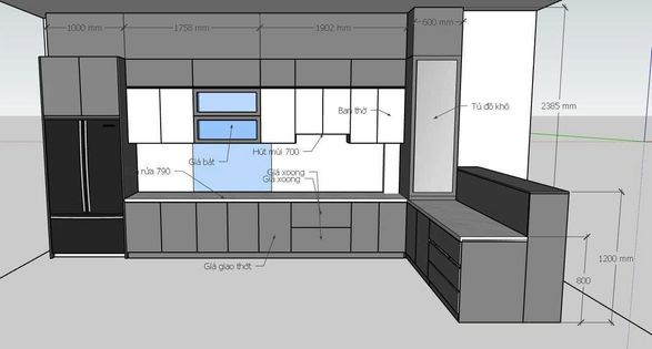 Set up tủ bếp chữ L Siêu chất lượng cho vị khách ở Đồng Nai !