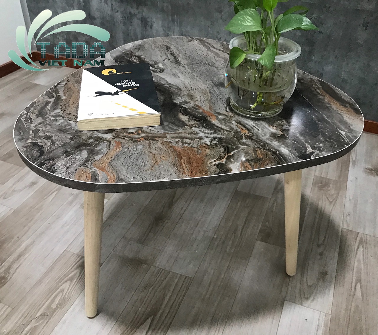 BÀN OVAL MẶT ĐÁ HOA CƯƠNG TADA - TD1164