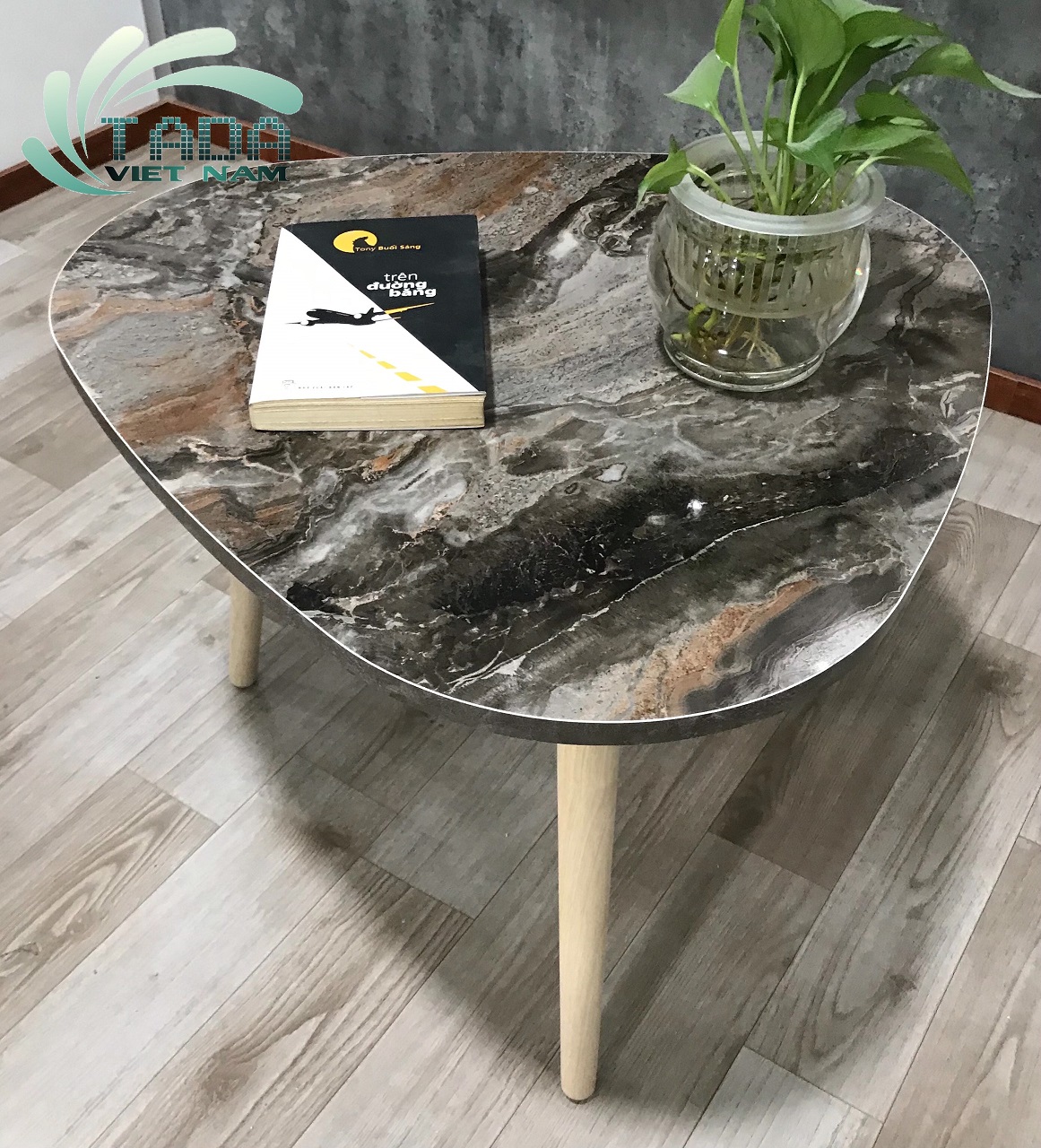 BÀN OVAL MẶT ĐÁ HOA CƯƠNG TADA - TD1164