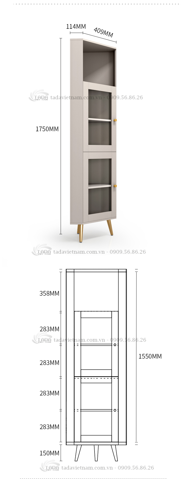 Tủ rượu góc, phòng khách đẹp, chất liệu gỗ MDF thương hiệu TADA- TDTR10