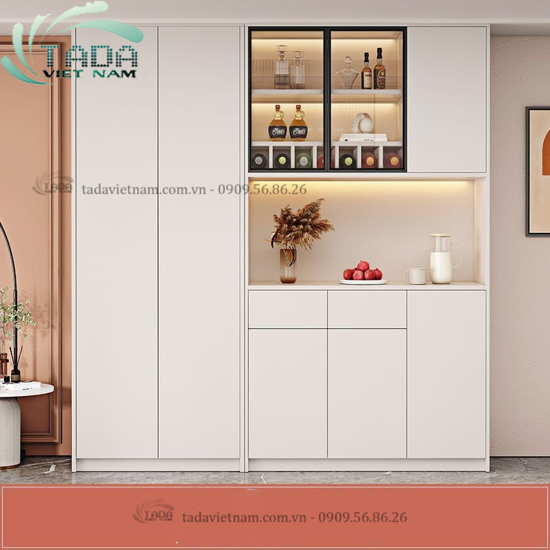 Tủ rượu gia đình để phòng khách chất liệu gỗ MDF thương hiệu TADA- TDTR09
