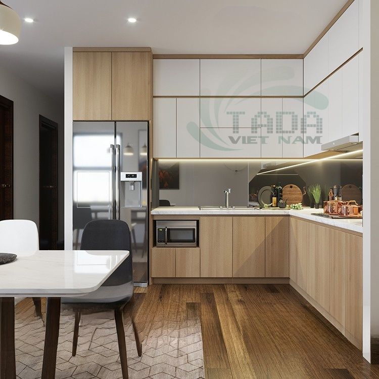 Tủ bếp gỗ công nghiệp chữ L kịch trần - sự lựa chọn hoàn hảo cho phòng bếp, thương hiệu TADA Việt Nam - TD3026