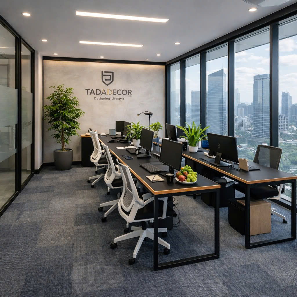 bàn làm việc gỗ MDF chân sắt sơn tĩnh điện TADA