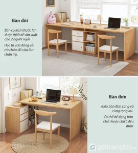 Bàn học 2m4 dành cho 2 người , chất liệu gỗ MDF thương hiệu TADA VIỆT NAM- TDBH5