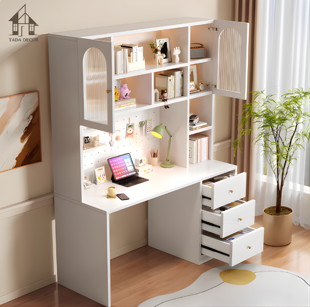 bàn học kèm tủ và kệ sách tiện lợi TADA