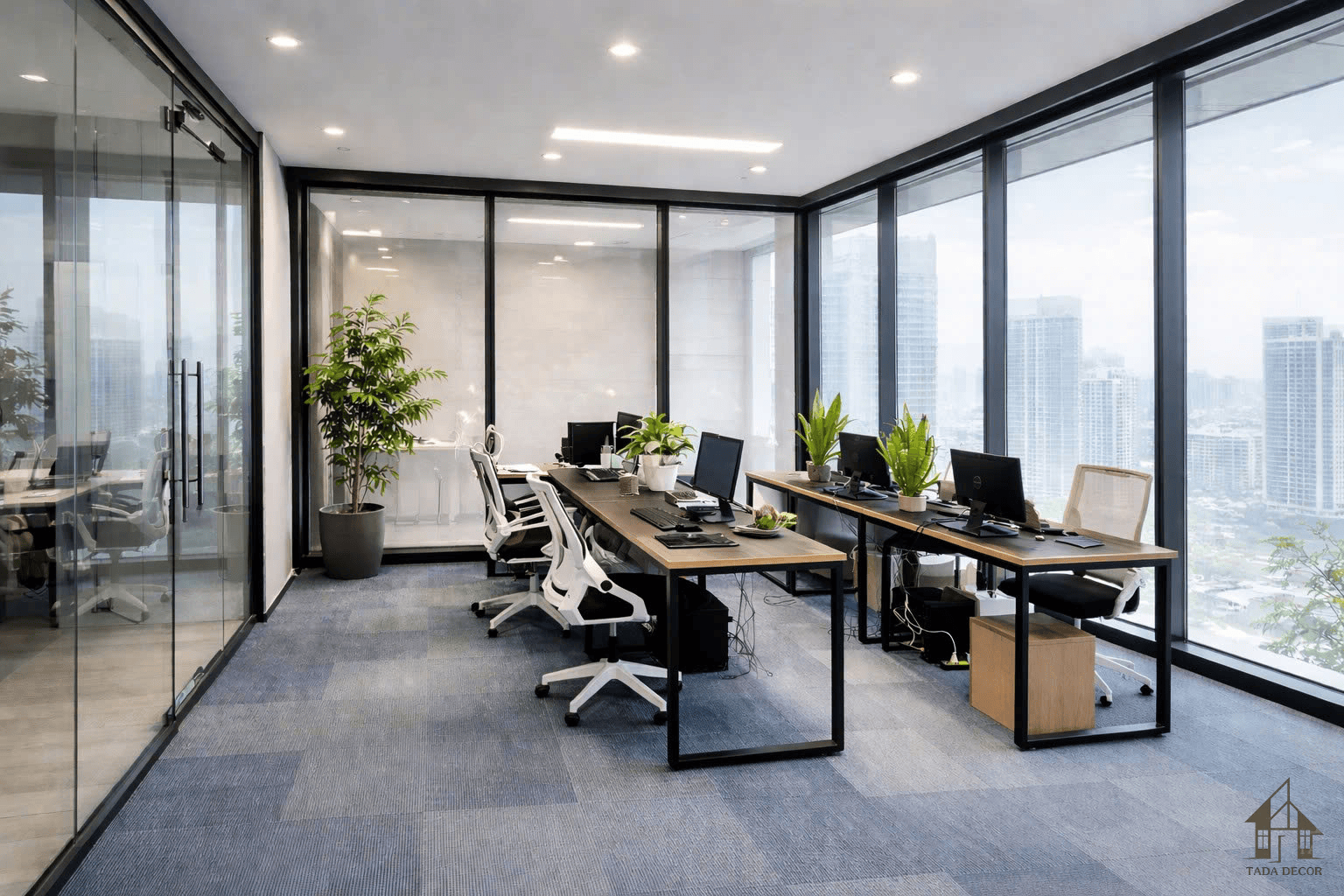 bàn làm việc gỗ MDF chân sắt sơn tĩnh điện TADA