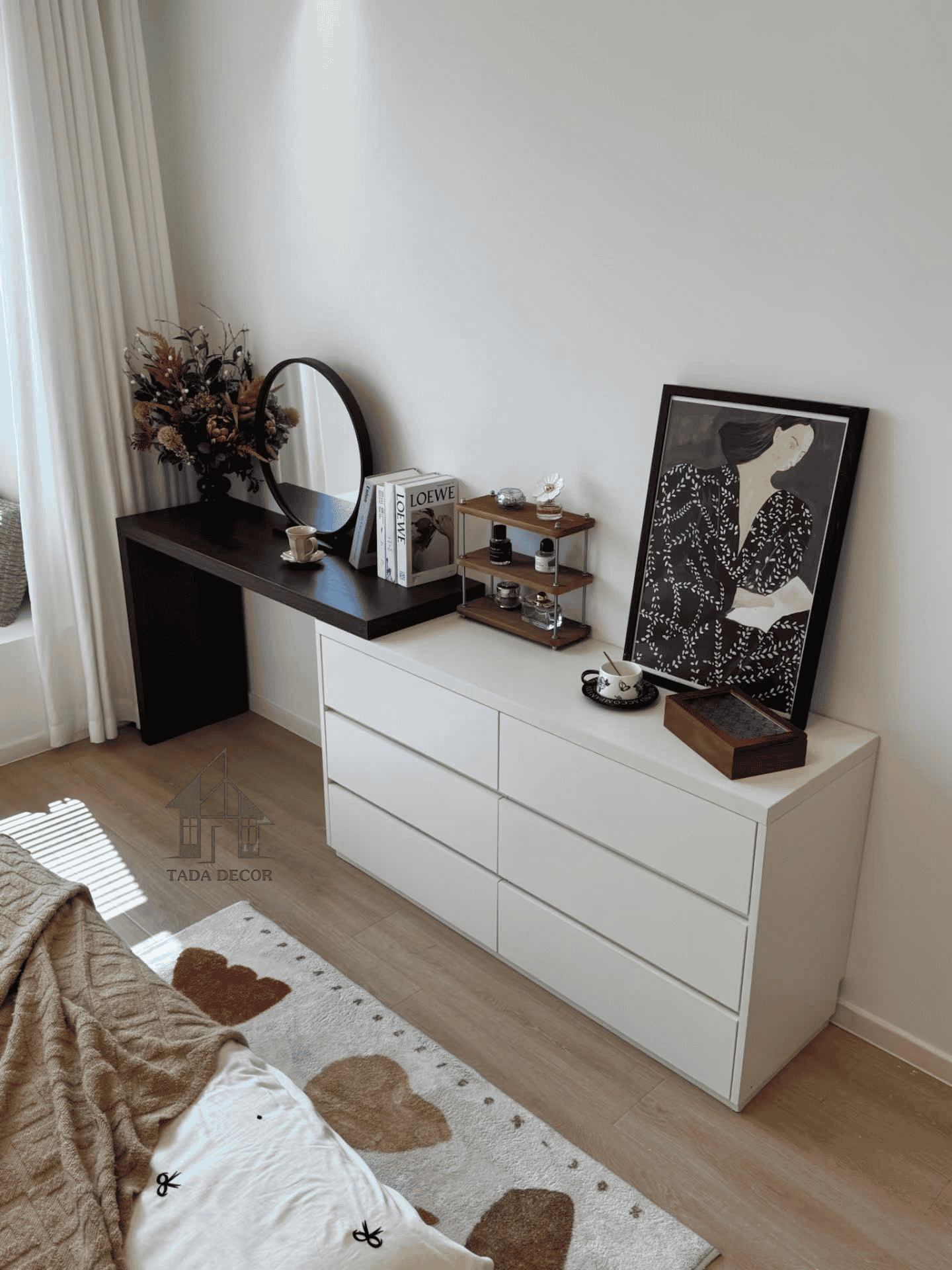 bàn trang điểm gỗ mdf bền và đẹp TADA