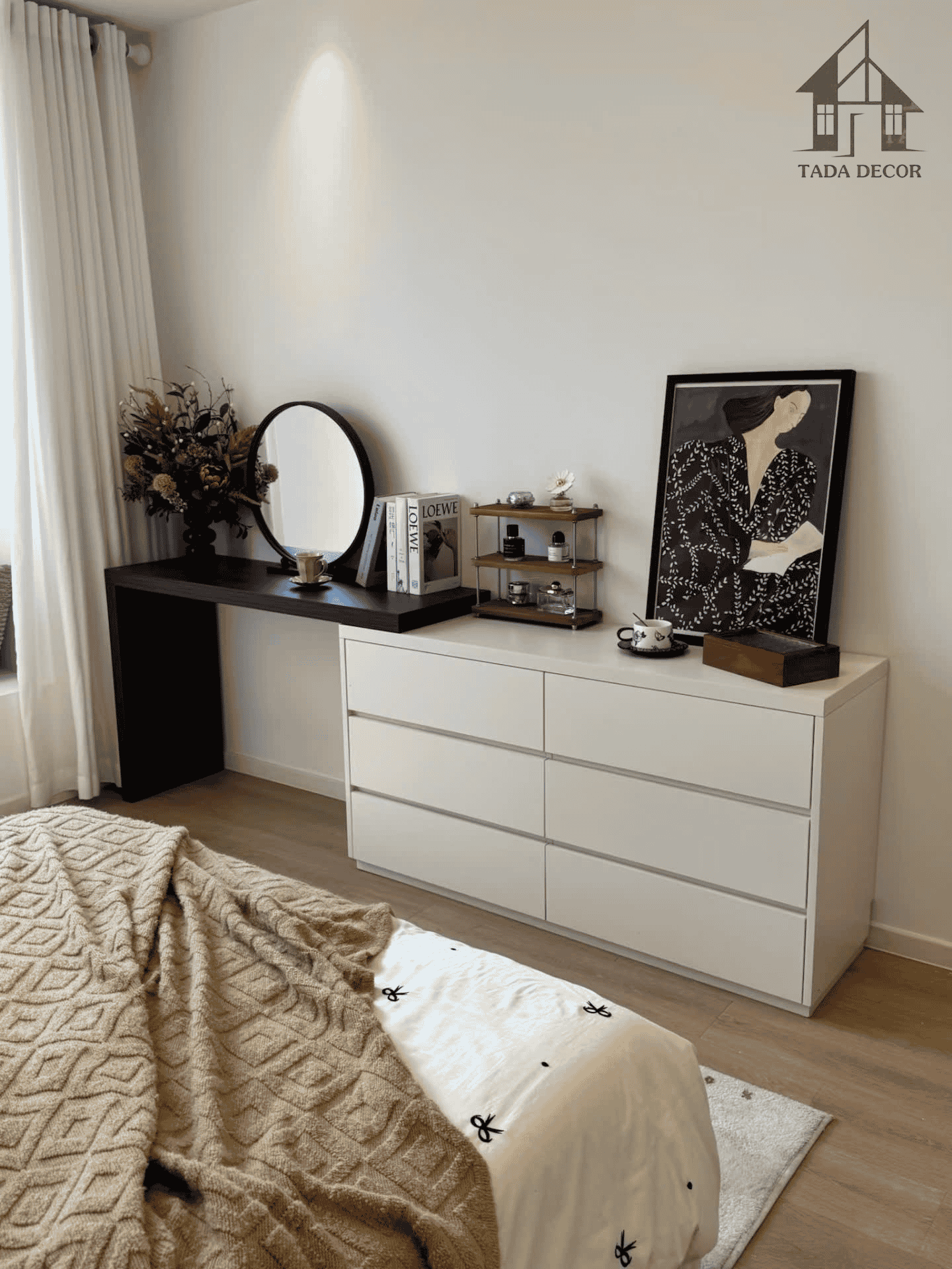 bàn trang điểm gỗ mdf bền và đẹp TADA