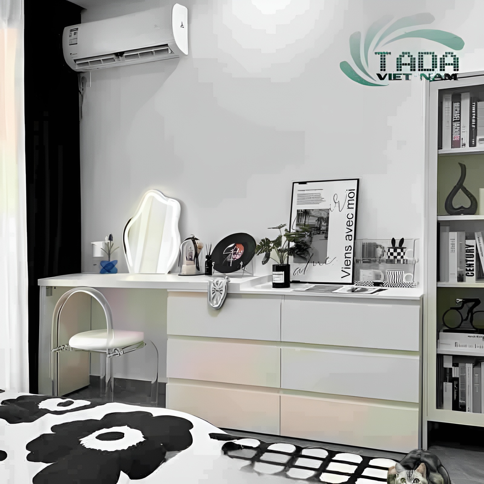 Bộ bàn trang điểm kết hợp tủ trang trí thương hiệu TADA VIETNAM- TDTD6