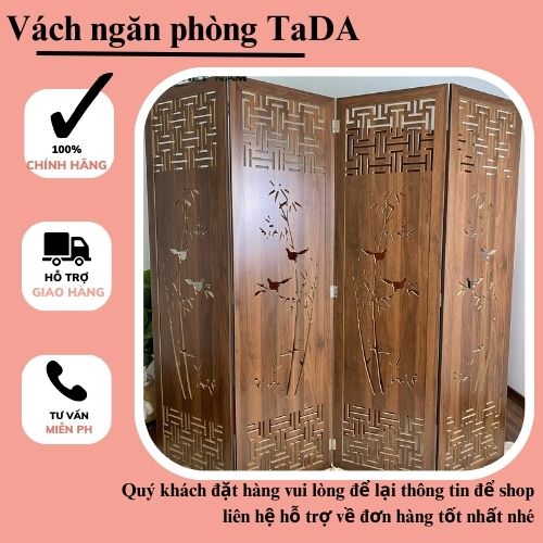 Vách bình phong cây tre màu óc chó thương hiệu TADA VIETNAM - TDVN18