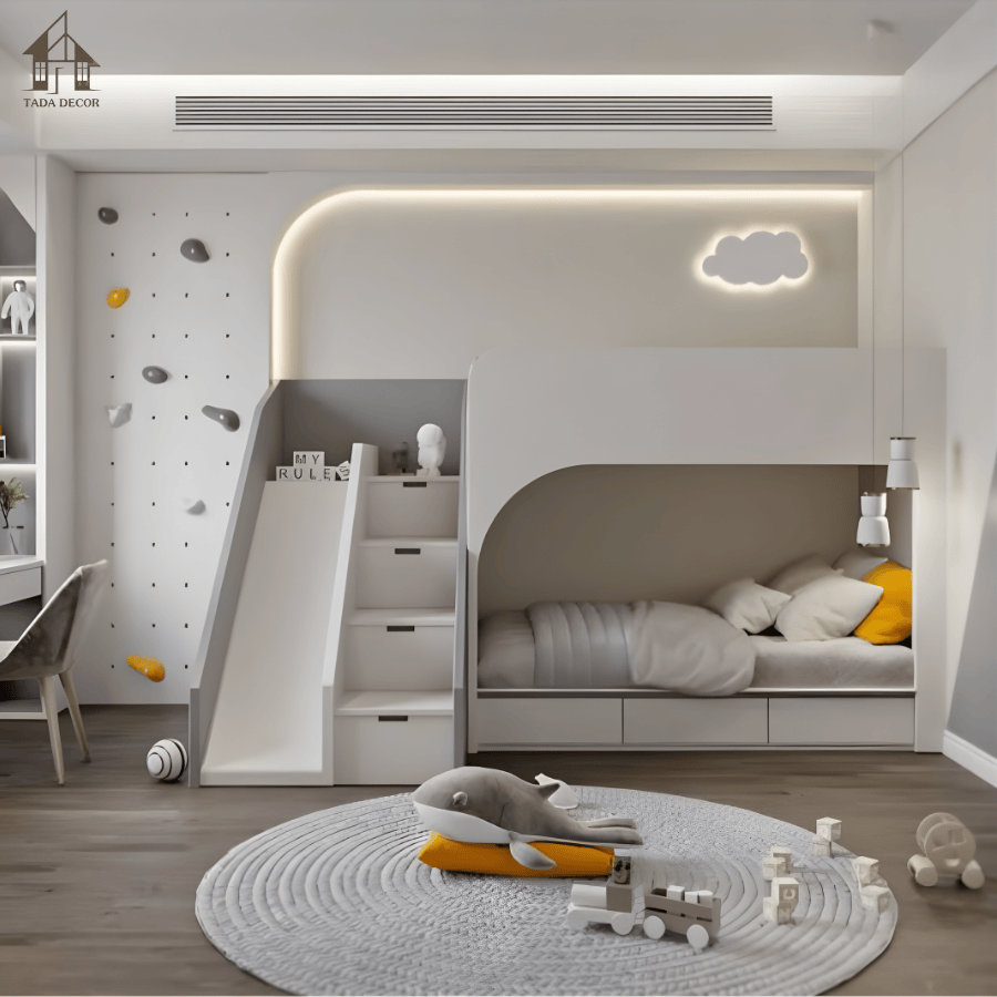 giường tầng cầu trượt cho bé