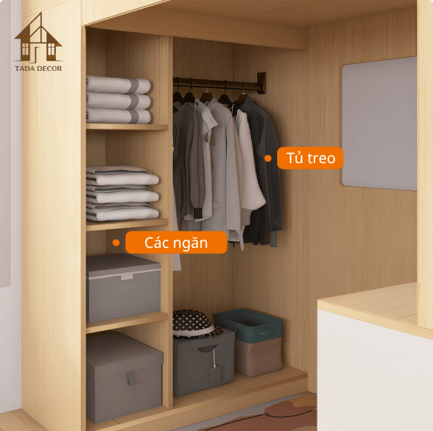 giường tầng gỗ mdf đa năng TADA
