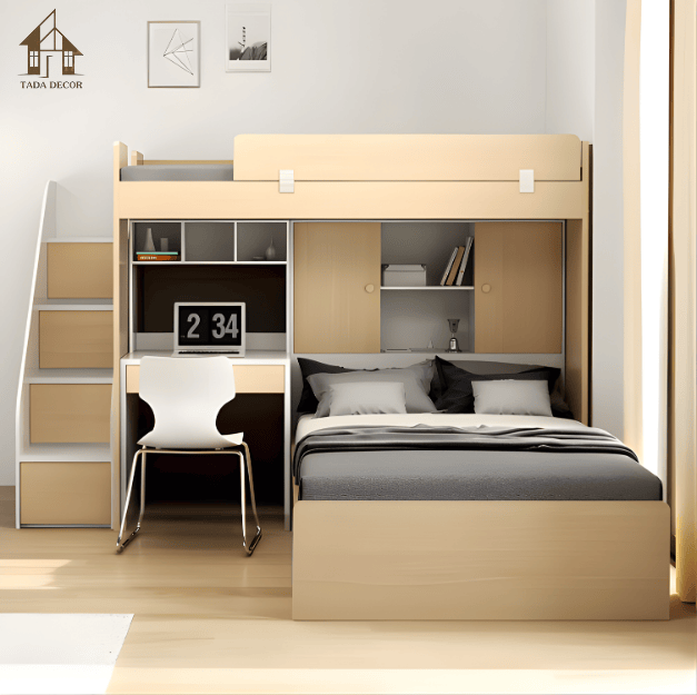 giường tầng kèm tủ và bàn học TADA