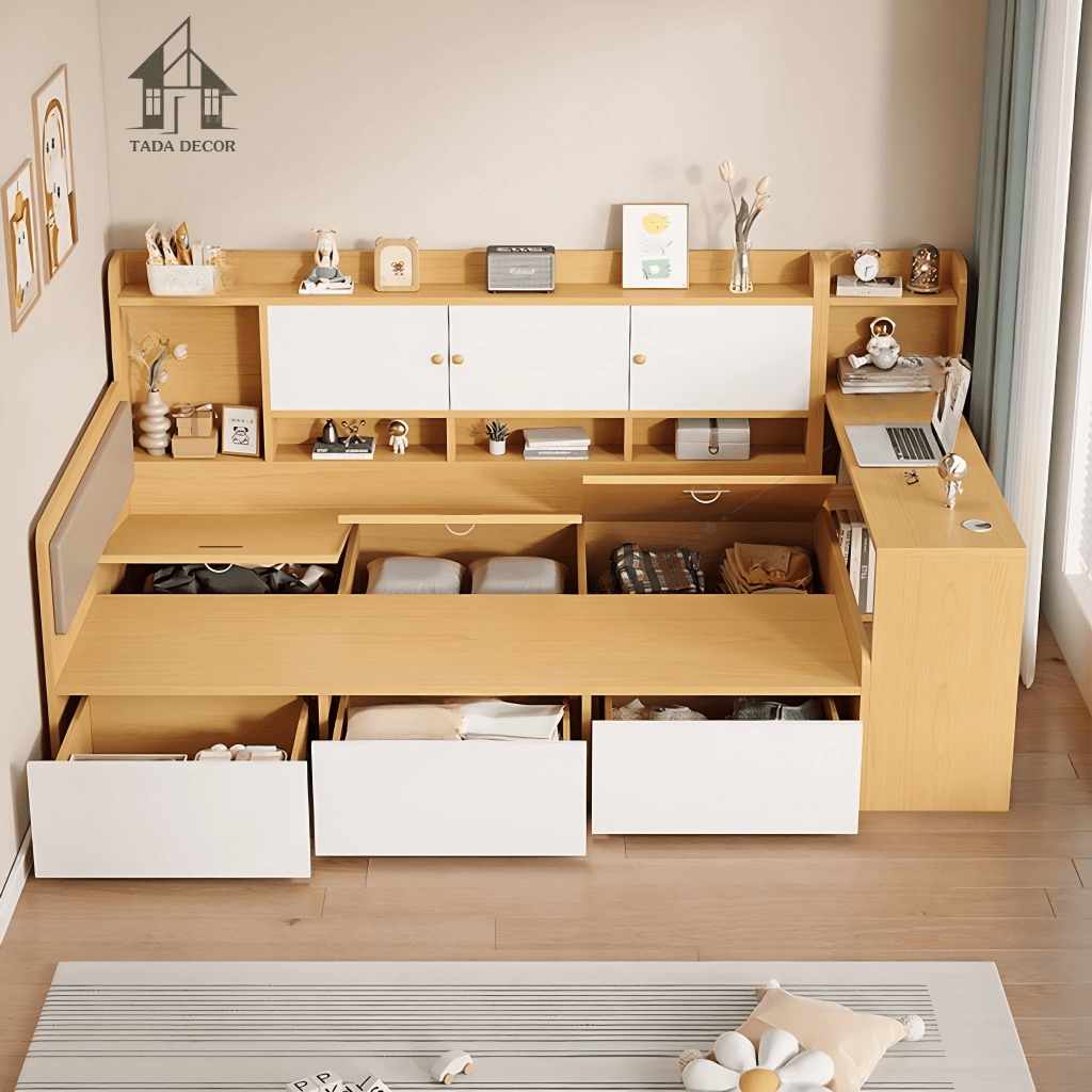 giường kèm tủ và bàn học đa năng TADA