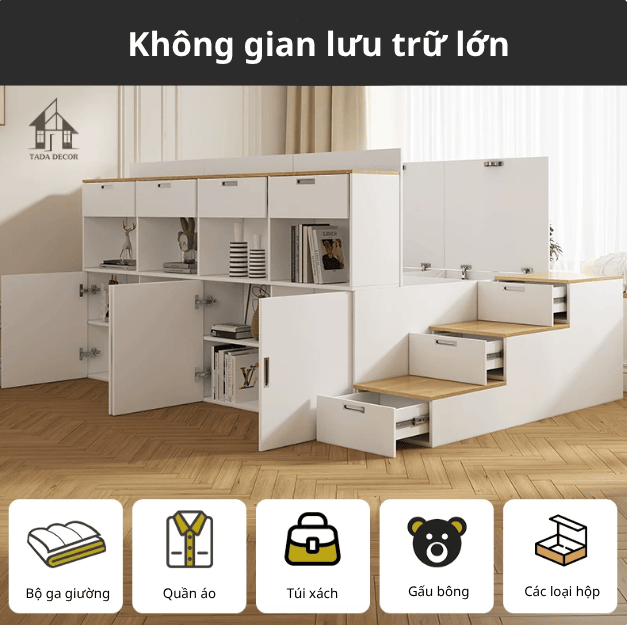 giường kèm kệ sách tiện lợi TADA