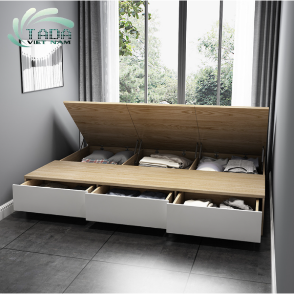 Giường ngủ đẹp tích hợp tủ đựng đồ TD3012