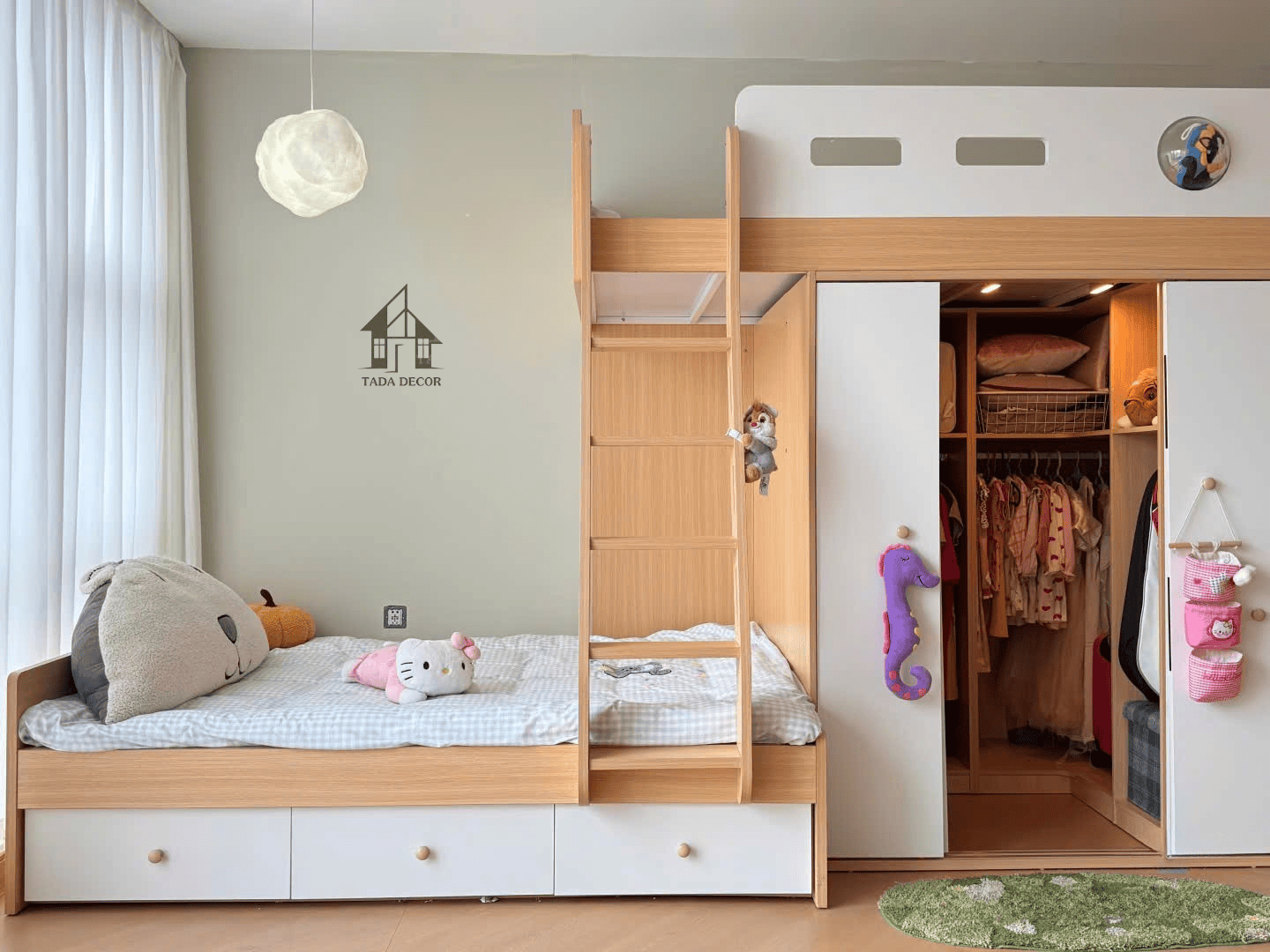 giường tầng gỗ MDF bền và đẹp cho phòng ngủ hiện đại