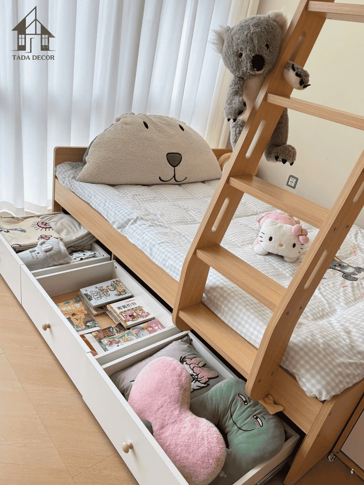 giường tầng gỗ MDF bền và đẹp cho phòng ngủ hiện đại