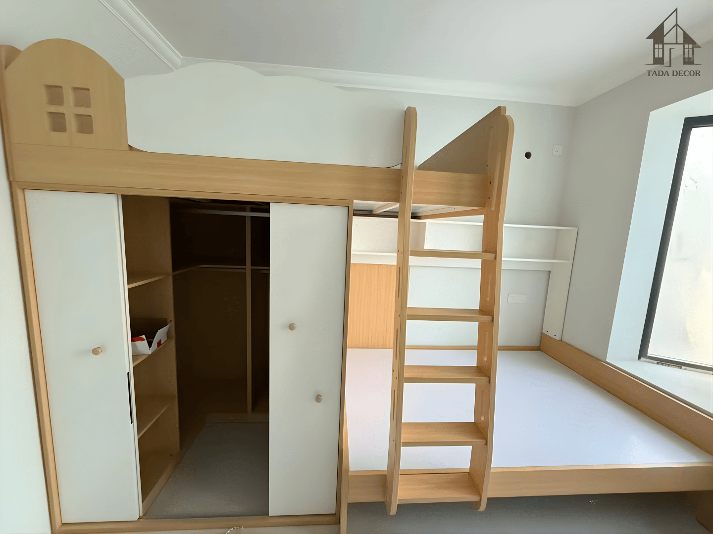 giường tầng gỗ mdf hình đám mây cho bé TADA