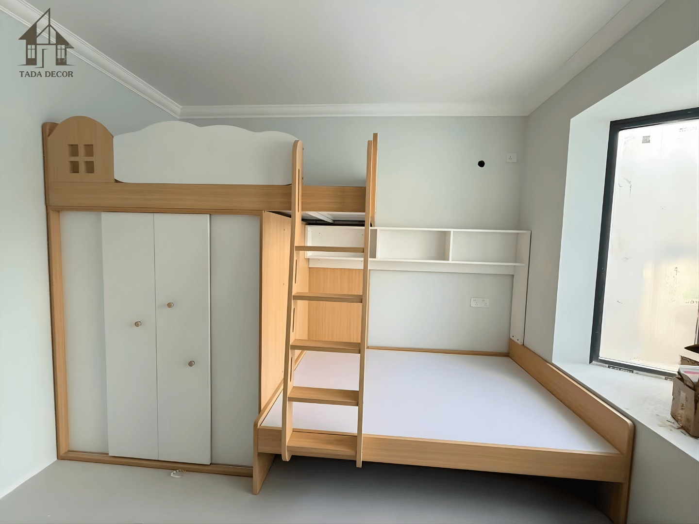 giường tầng gỗ mdf hình đám mây cho bé TADA