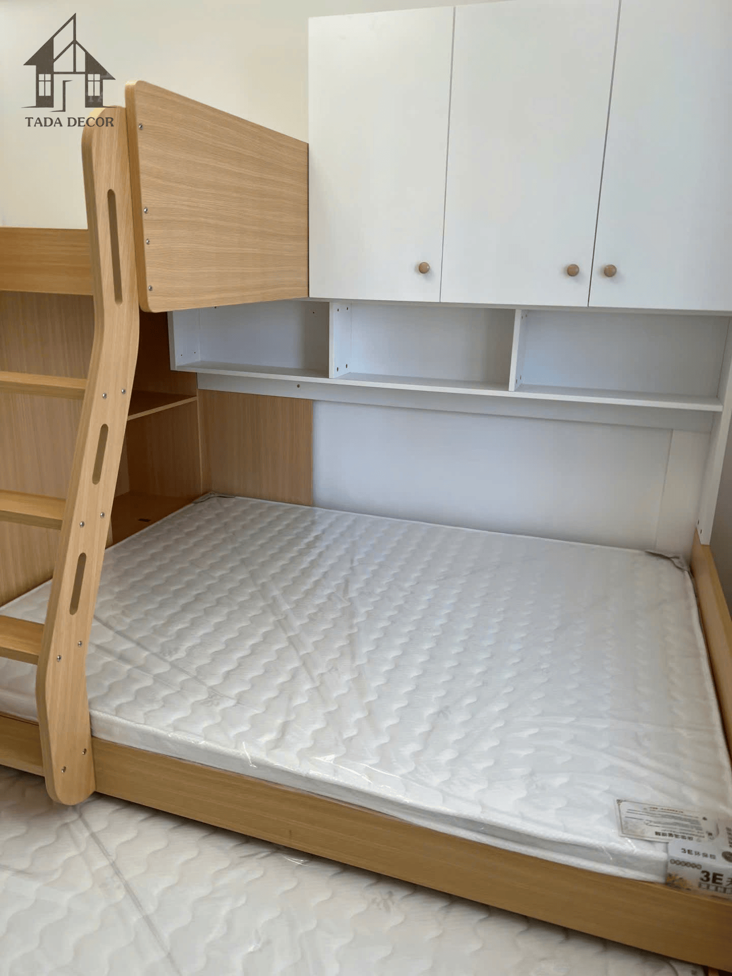 giường tầng liền tủ gỗ MDF cho bé TADA