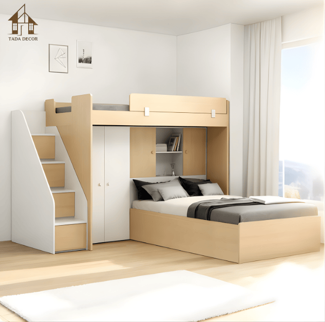 giường tầng kèm tủ và bàn học cho bé TADA