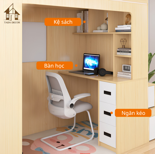 giường tầng gỗ mdf đa năng TADA
