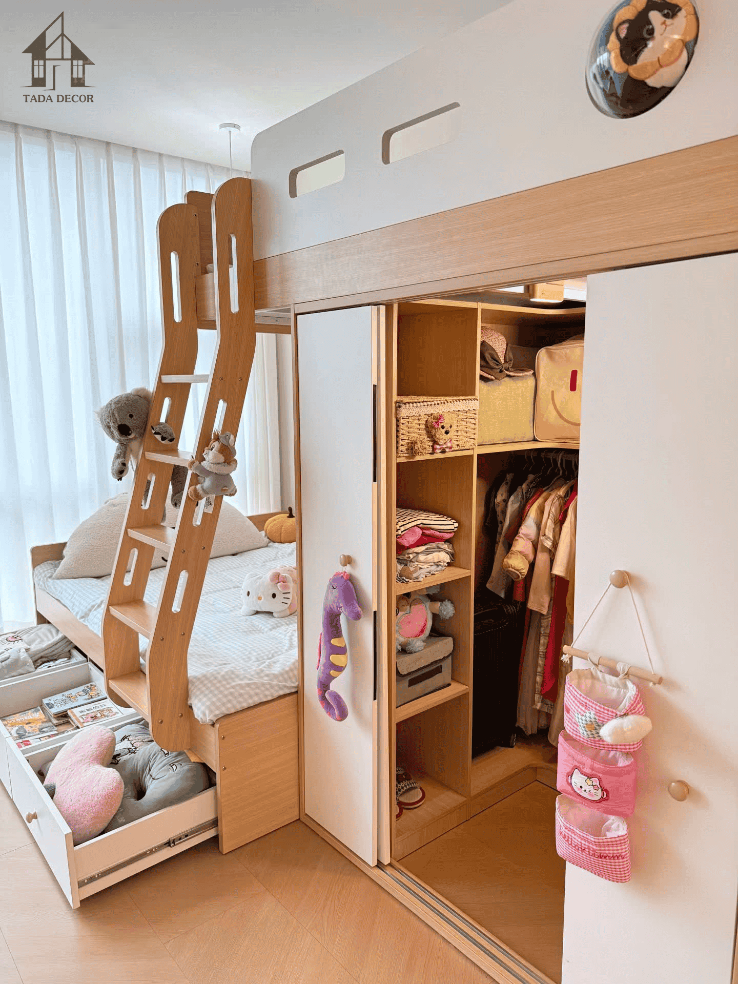 giường tầng gỗ MDF bền và đẹp cho phòng ngủ hiện đại