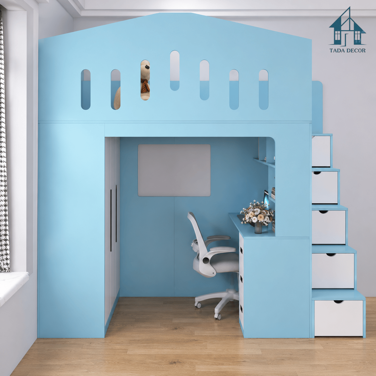 giường tầng gỗ mdf đa năng TADA