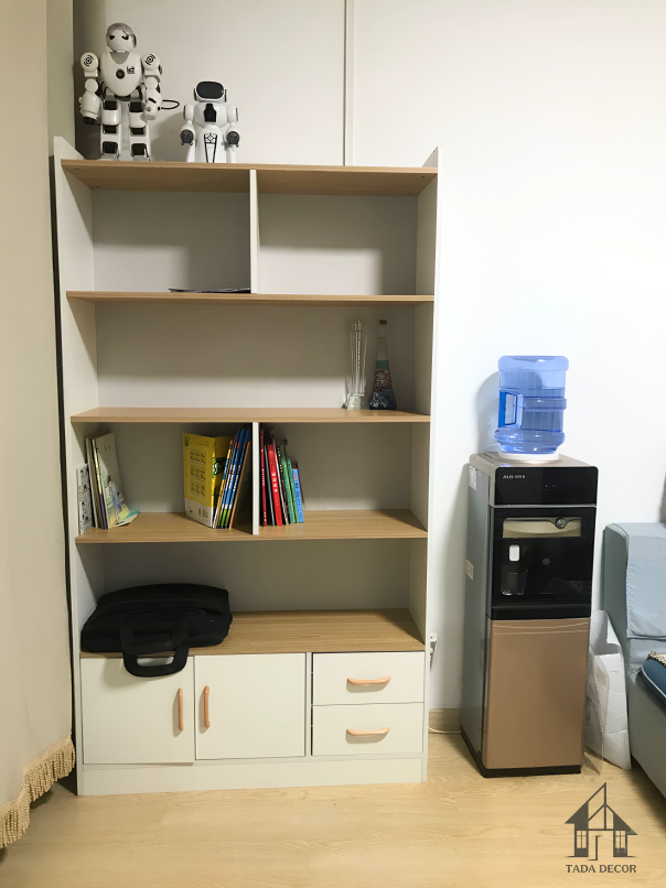 kệ sách gỗ mdf có tủ để đồ đa năng TADA