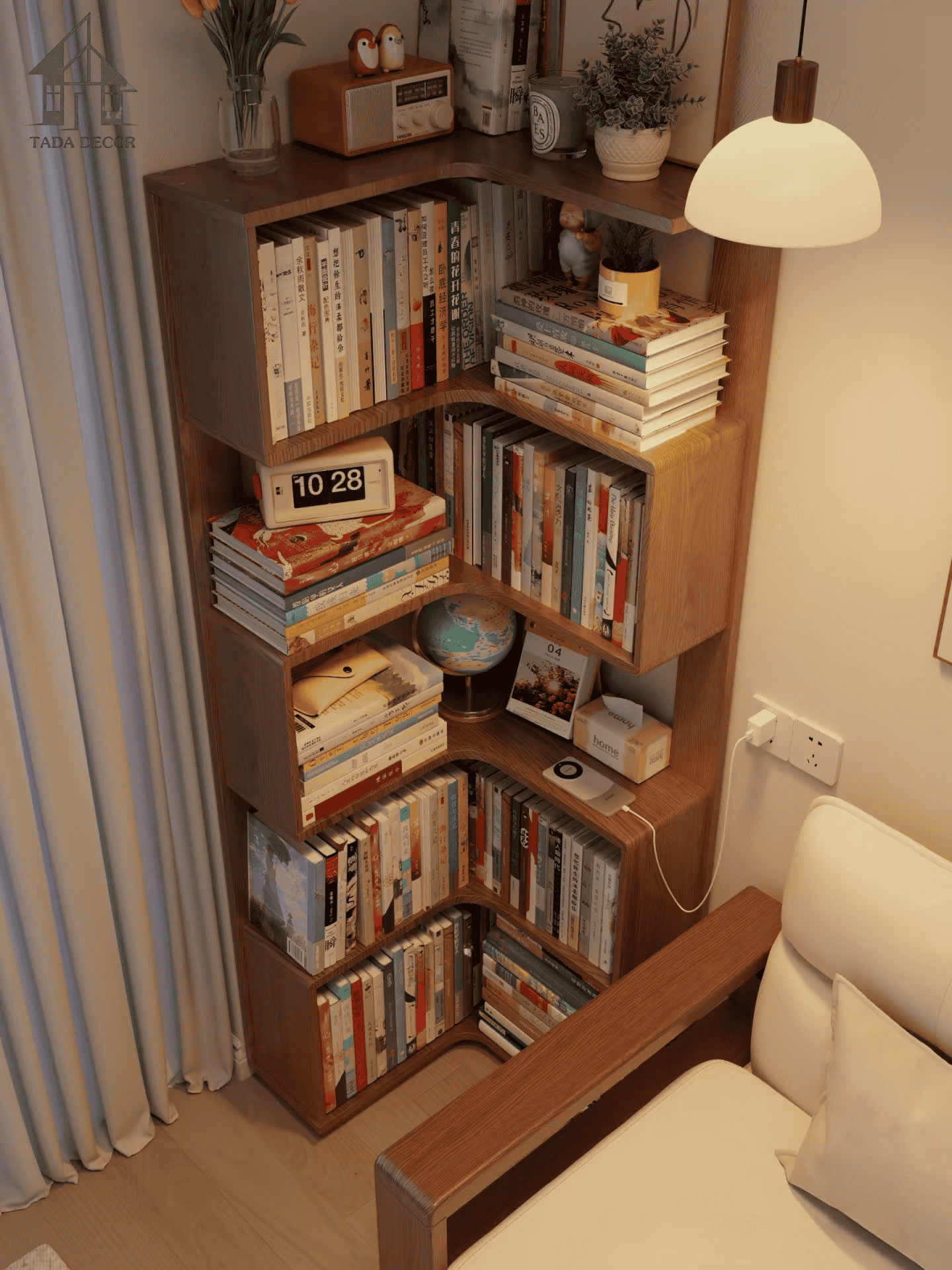 kệ sách góc tường gỗ mdf bền và đẹp TADA