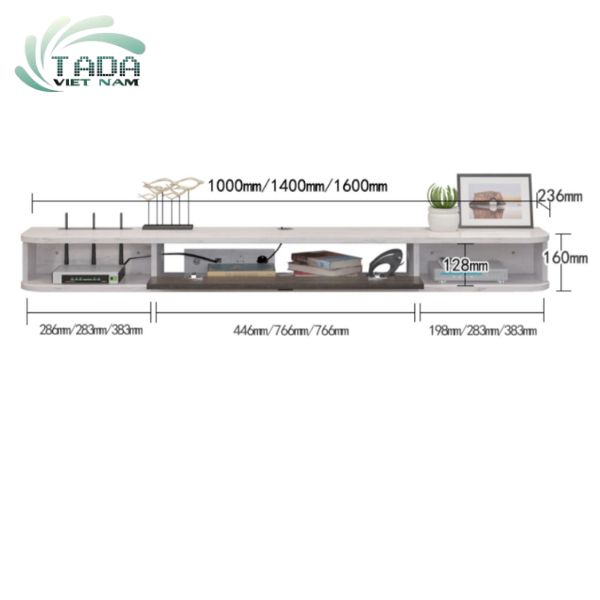 Kệ tivi treo tường gỗ công nghiệp thương hiệu TADA VIETNAM- TD800