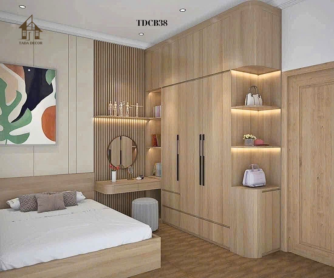 Combo nội thất phòng ngủ TDCB38 – Giường ngủ, tủ quần áo và bàn trang điểm sang trọng